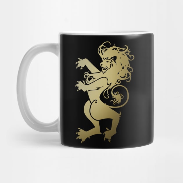 Rampant Lion in Gold by graphicfire